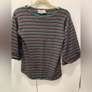 Vintage Colorful Striped Crew Neck Sweater